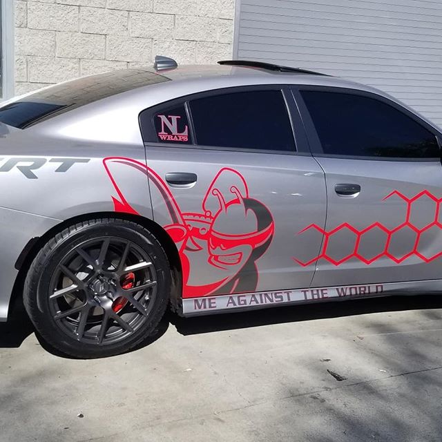 Charger with decal and partial wrap