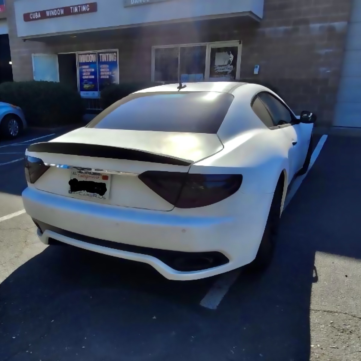 White dodge viper with windows tinted